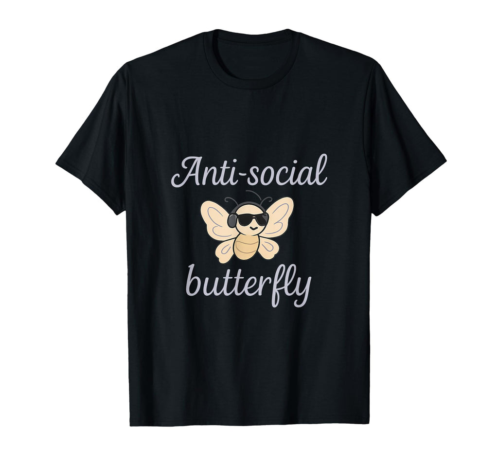 Anti Social Butterfly Funny Introvert T-Shirt - Custom Art Print Men Women - T-Shirt, Sweatshirt, Hoodie