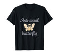 Anti Social Butterfly Funny Introvert T-Shirt - Custom Art Print Men Women - T-Shirt, Sweatshirt, Hoodie