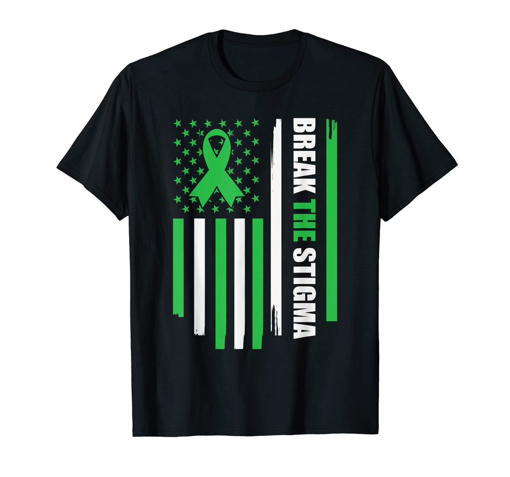 Break Stigma American Flag Mental T-Shirt - Graphic Print for Adults - T-Shirt, Sweatshirt, Hoodie