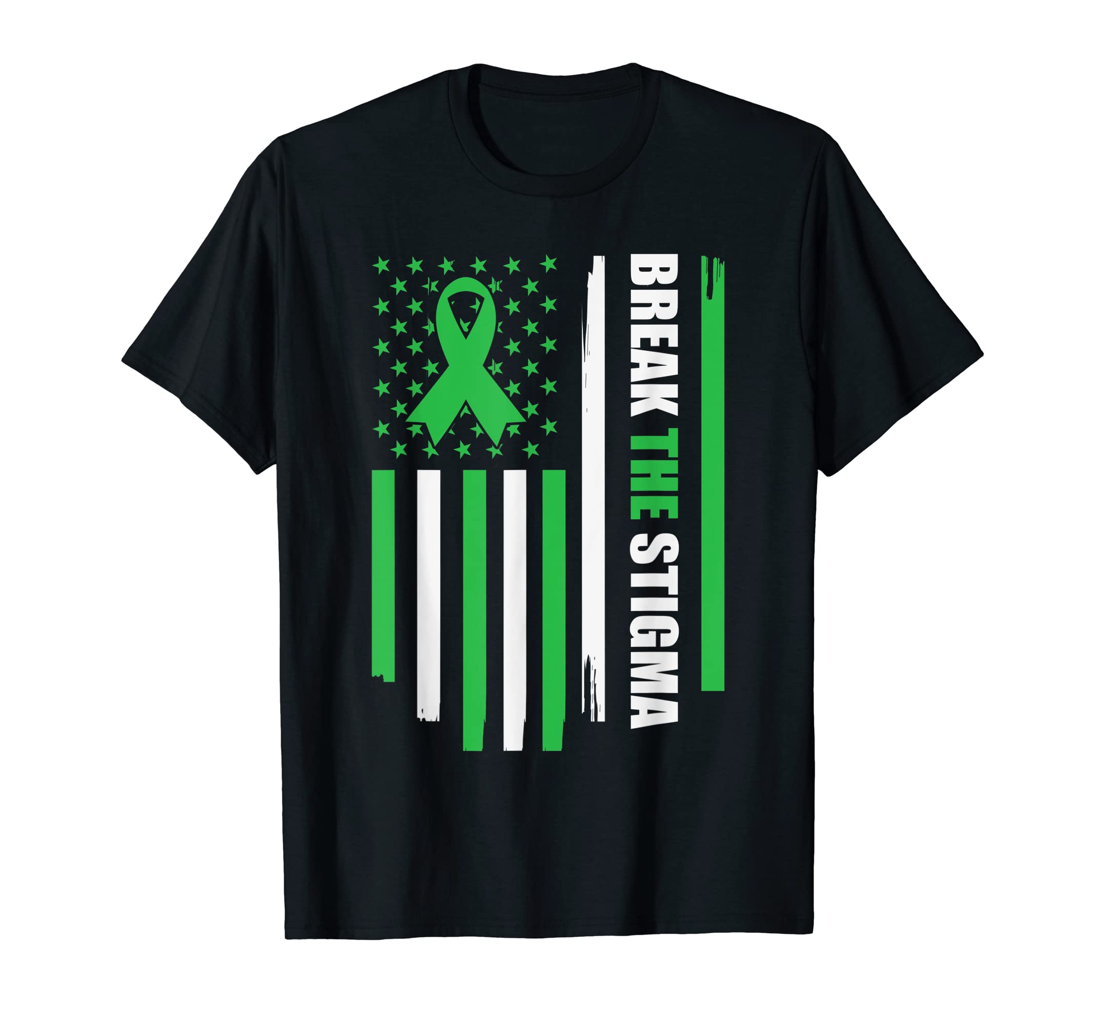 Break Stigma American Flag Mental T-Shirt - Graphic Print for Adults - T-Shirt, Sweatshirt, Hoodie