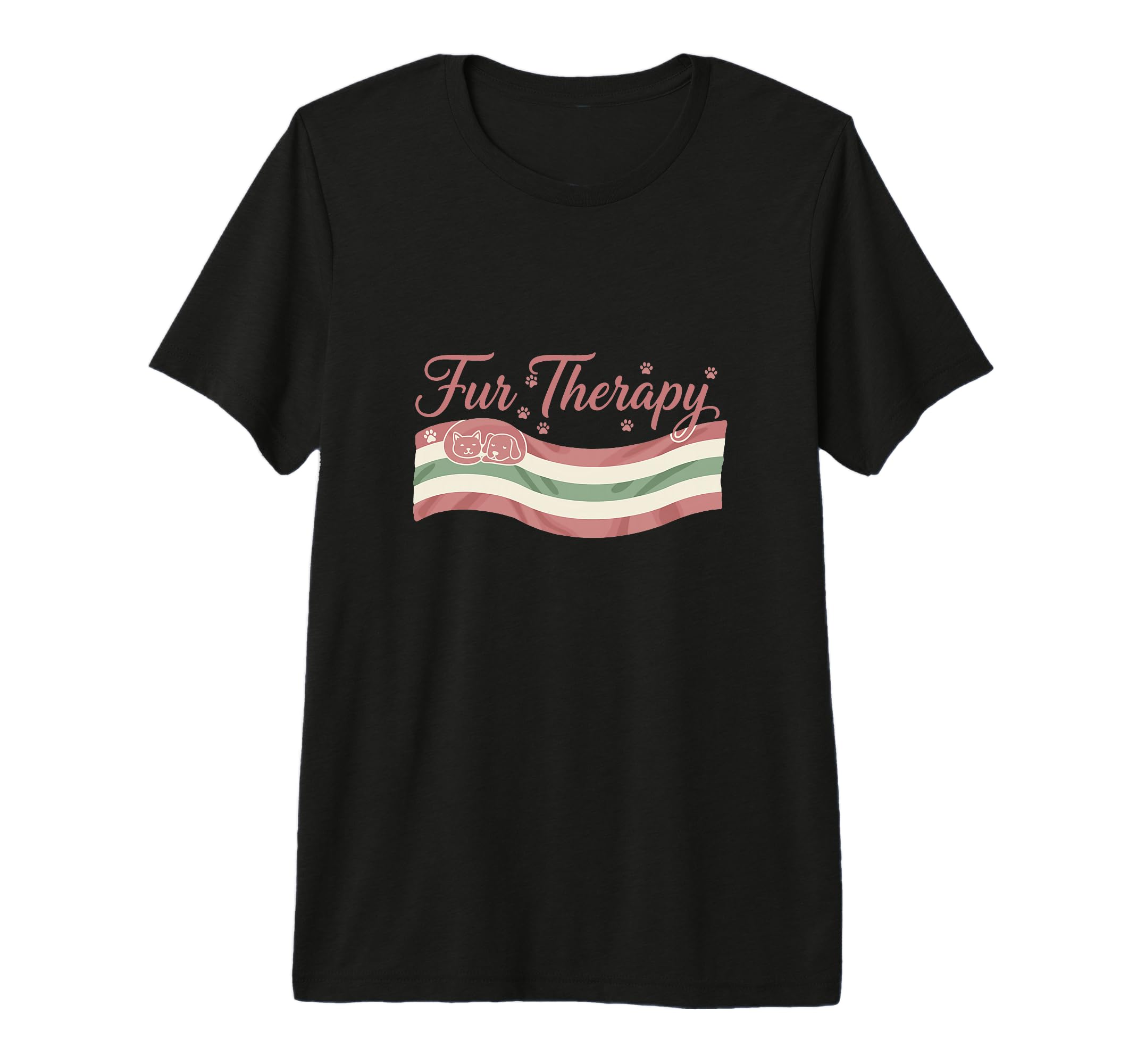 Fur Therapy Cat Dog Lover Tri Blend T-Shirt - Novelty Apparel for Adults - T-Shirt, Sweatshirt, Hoodie