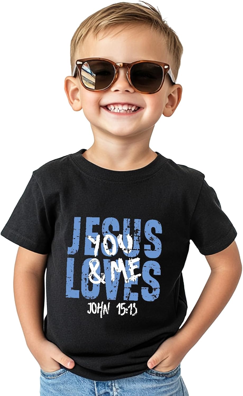 Jesus Shirt for Kids Girls Boys Jesus Loves You Christian Easter T-Shirts Funny God Short Sleeve Tops Graphic Tee 2-8 Years - T-Shirt, Sweatshirt, Hoodie