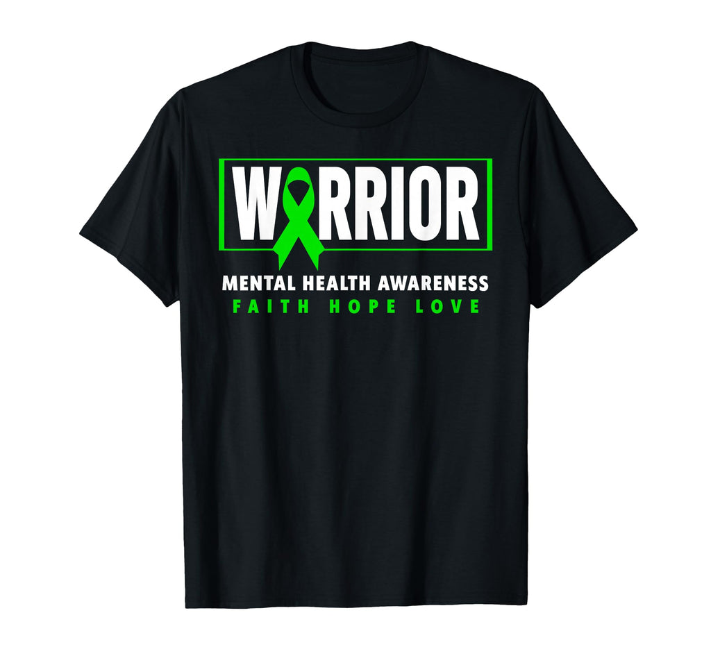 Mental Health Warrior Green Ribbon T-Shirt - Unique Graphic for Adults - T-Shirt, Sweatshirt, Hoodie