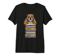 Bulldog Reading Book Pile Books Funny T-Shirt - Streetwear Style Unisex - T-Shirt, Sweatshirt, Hoodie