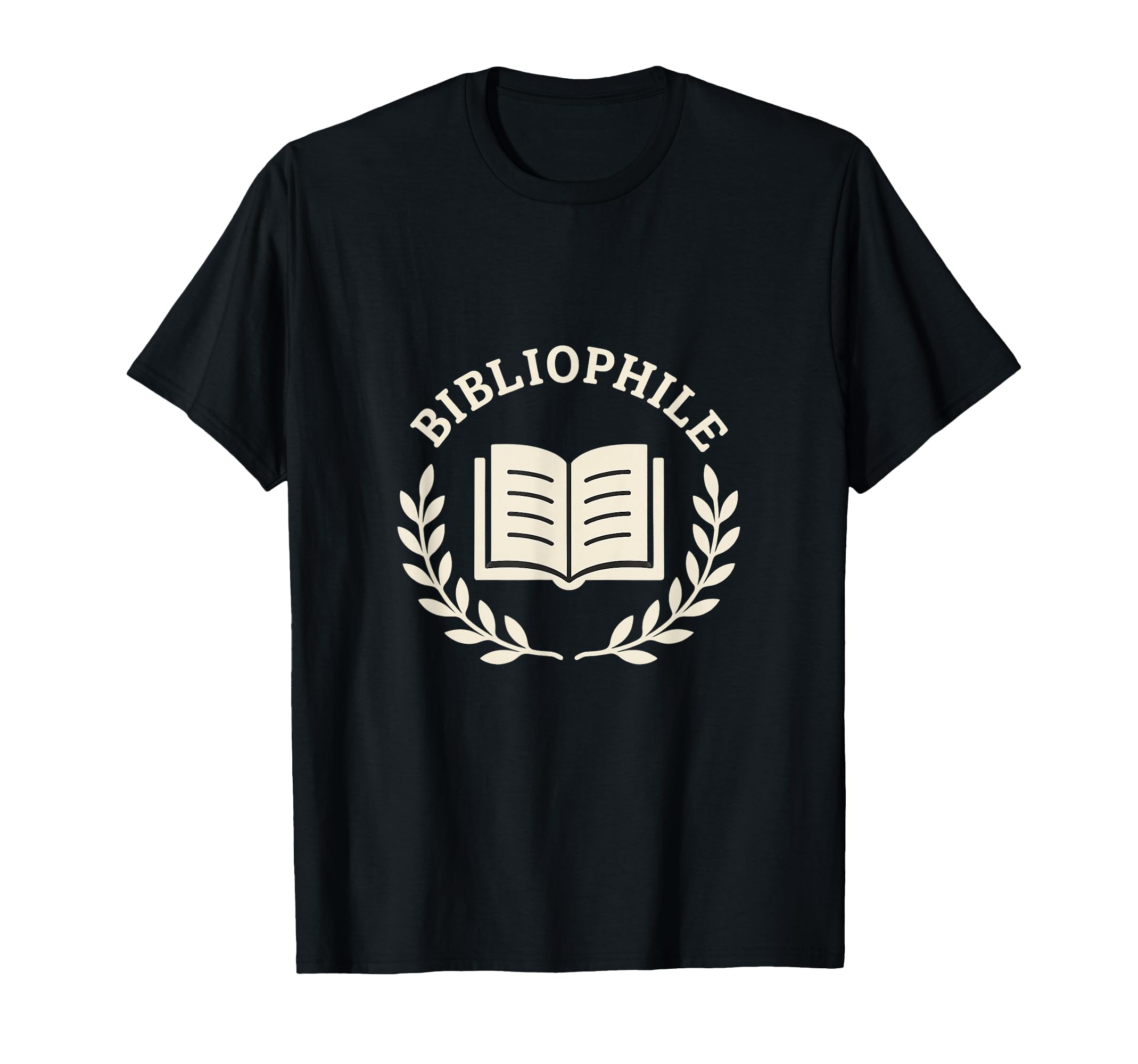 Minimalist Bibliophile Laurel Wreath T-Shirt - Minimalist Print for Adults - T-Shirt, Sweatshirt, Hoodie
