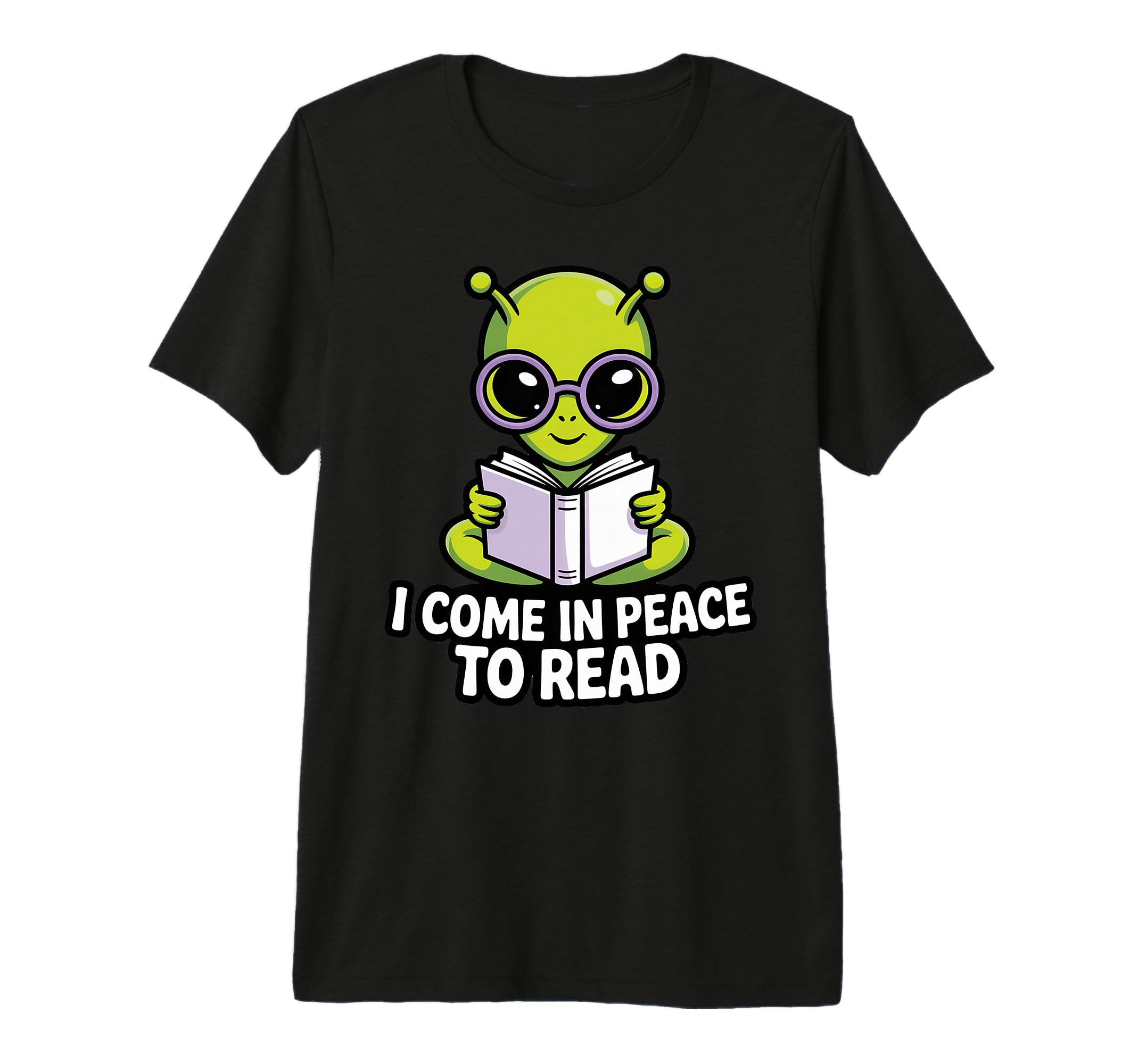 I Come Peace To Read Alien Reading T-Shirt - Aesthetic Graphic for Adults - T-Shirt, Sweatshirt, Hoodie