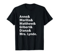 Anne Green Gables Character List L M T-Shirt - Streetwear Style Unisex - T-Shirt, Sweatshirt, Hoodie