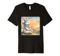 Rabbit Practicing Meditation Atop T-Shirt - Minimalist Print Men Women - T-Shirt, Sweatshirt, Hoodie