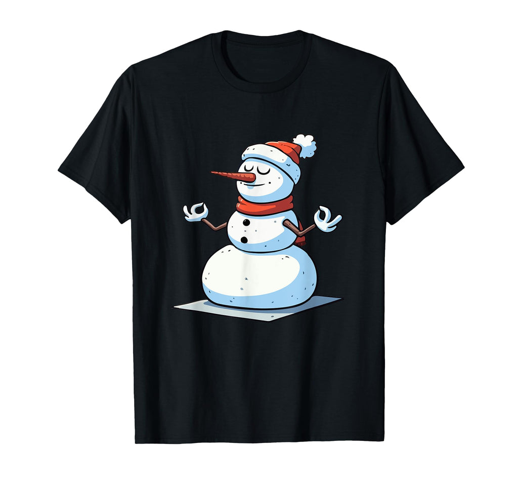 Meditation Snowman Yoga Pose T-Shirt - Casual Everyday Wear for Adults - T-Shirt, Sweatshirt, Hoodie