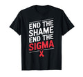 End Shame End Stigma Red Ribbon Unity T-Shirt - Novelty Apparel for Adults - T-Shirt, Sweatshirt, Hoodie