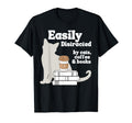 Easily Distracted Cats Coffee Books Funny T-Shirt - Trendy Graphic Unisex - T-Shirt, Sweatshirt, Hoodie