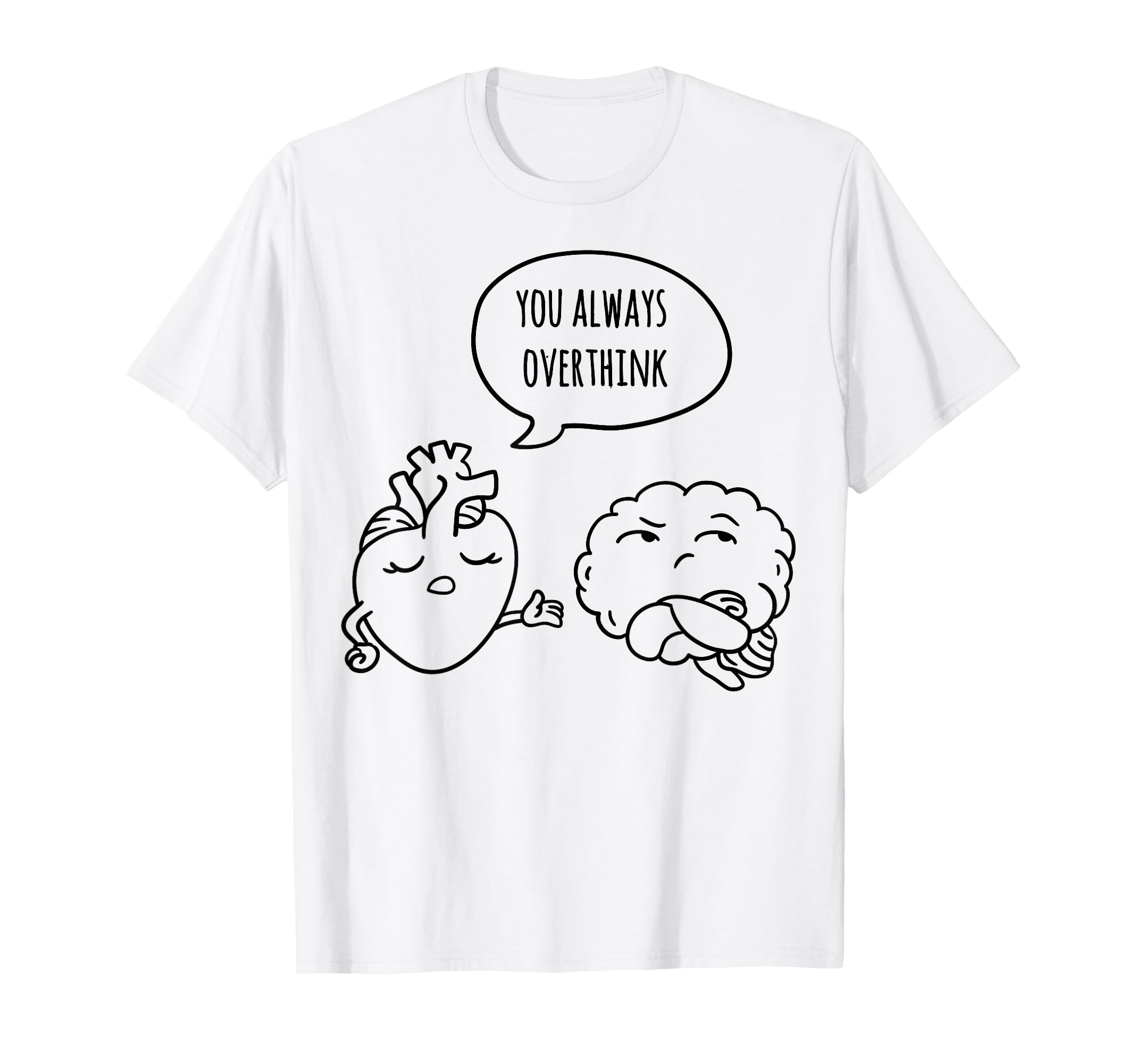 Overthinker Cartoon T-Shirt - Unique Graphic Men Women - T-Shirt, Sweatshirt, Hoodie