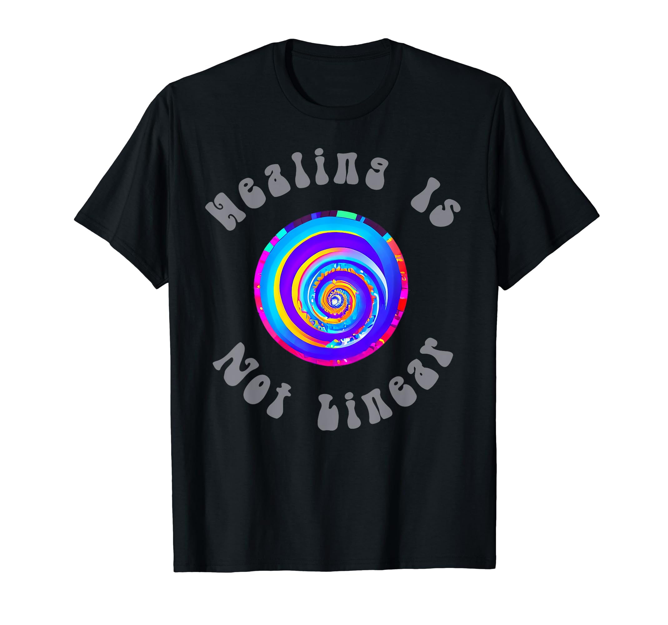 Healing Is Not Linear Mental Health T-Shirt - Fun Novelty Design for Adults - T-Shirt, Sweatshirt, Hoodie