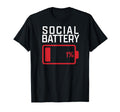 Social Battery Low Funny Exhuasted T-Shirt - Minimalist Print for Adults - T-Shirt, Sweatshirt, Hoodie