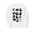 Black Cat Reading Aesthetic Book Sweatshirt - Custom Art Print for Adults - T-Shirt, Sweatshirt, Hoodie