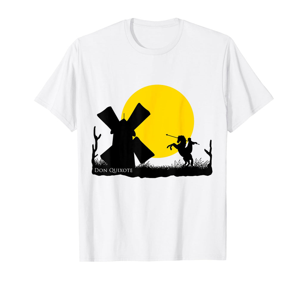 Don Quijote Versus Molino Sunset T-Shirt - Minimalist Print for Adults - T-Shirt, Sweatshirt, Hoodie