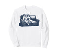 Funny English Bulldog Couch Sweatshirt - Custom Art Print for Adults - T-Shirt, Sweatshirt, Hoodie