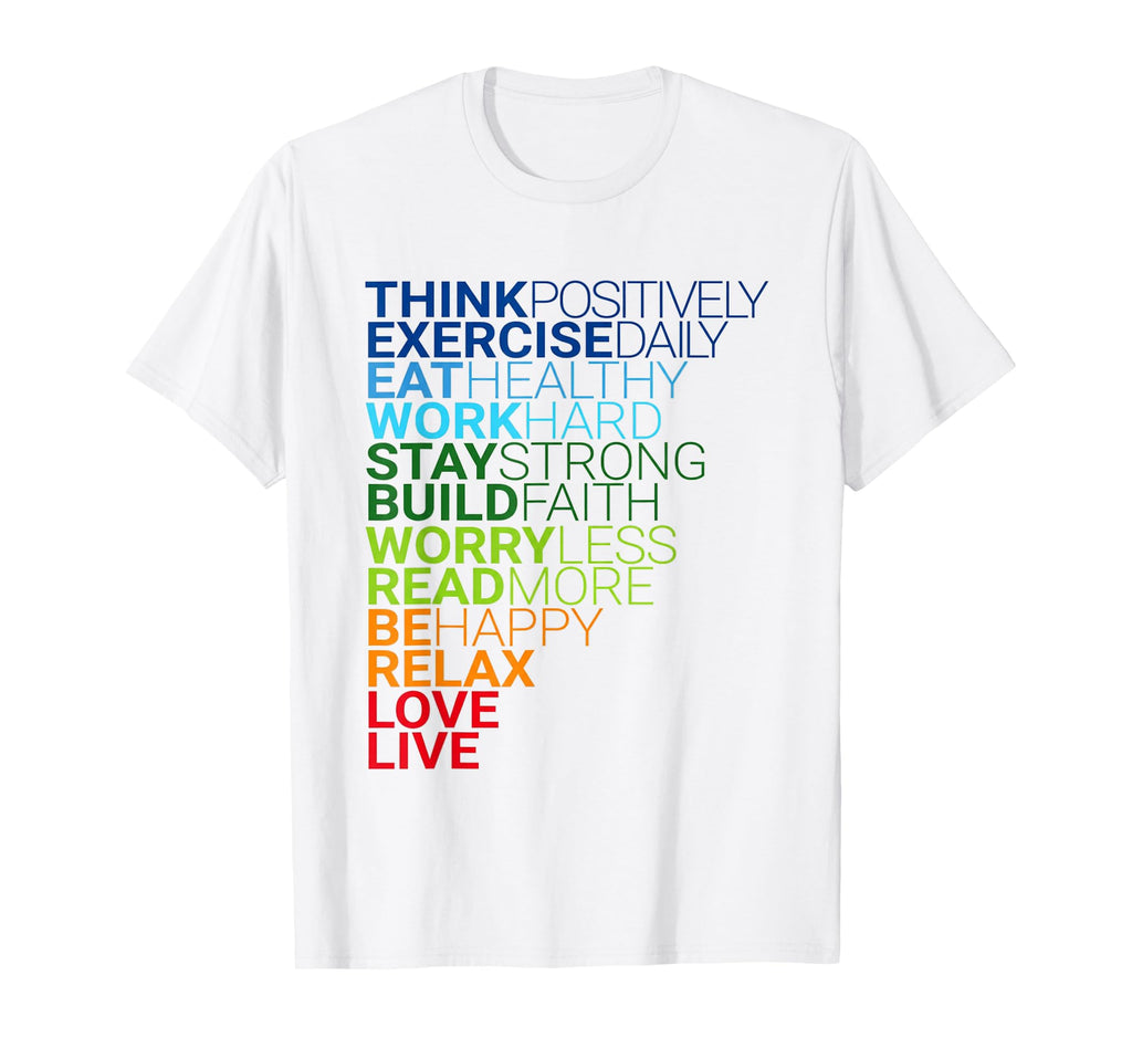 Think Positively Exercise Daily T-Shirt - Fun Novelty Design Men Women - T-Shirt, Sweatshirt, Hoodie