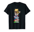 Cat Reading Books Coffee Animal Book T-Shirt - Trendy Graphic for Adults - T-Shirt, Sweatshirt, Hoodie