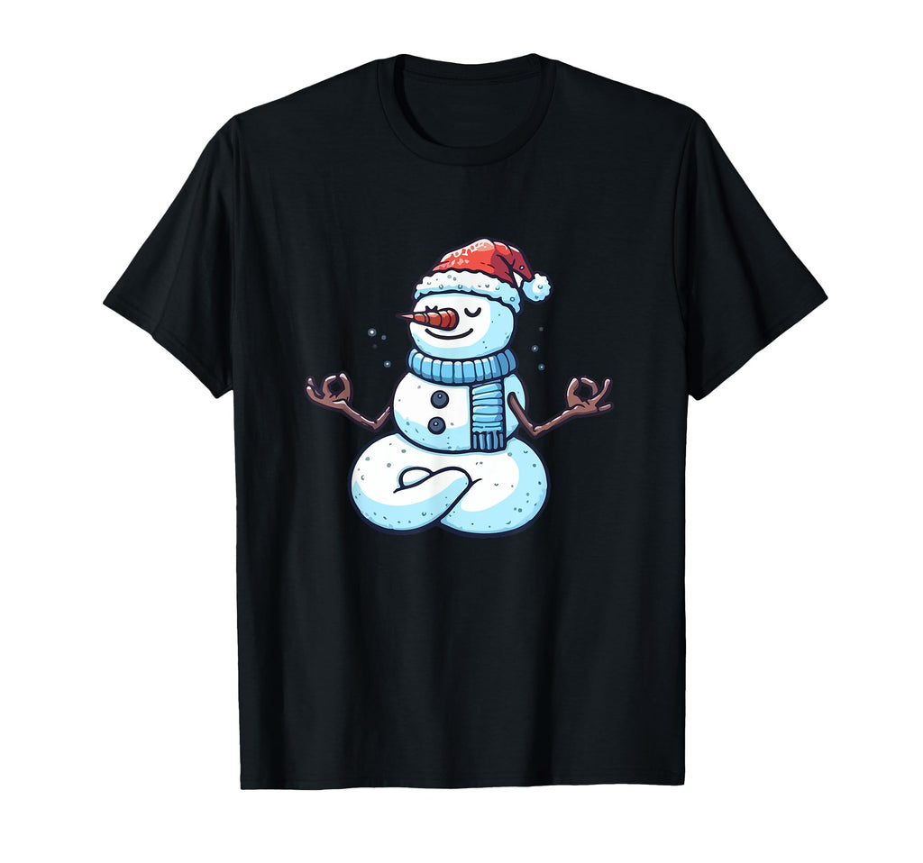Meditation Snowman Yoga Pose Relaxing T-Shirt - Novelty Apparel Unisex - T-Shirt, Sweatshirt, Hoodie
