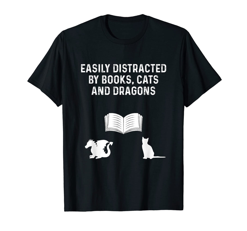 Easily Distracted Books Cats And T-Shirt - Casual Everyday Wear Men Women - T-Shirt, Sweatshirt, Hoodie