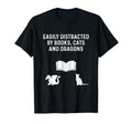 Easily Distracted Books Cats And T-Shirt - Casual Everyday Wear Men Women - T-Shirt, Sweatshirt, Hoodie
