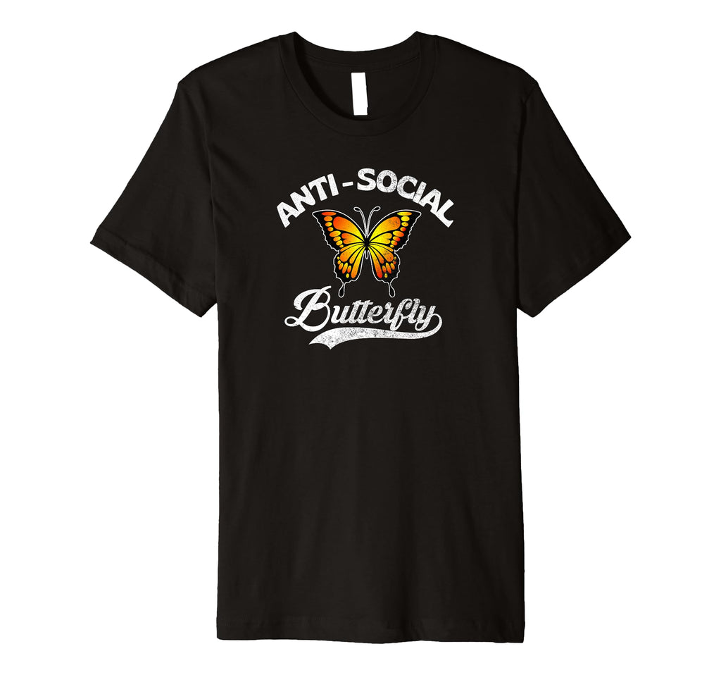 Anti Social Butterfly Shy Introvert T-Shirt - Casual Everyday Wear Unisex - T-Shirt, Sweatshirt, Hoodie