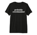 Probably Overstimulated Minimalist T-Shirt - Fun Novelty Design Unisex - T-Shirt, Sweatshirt, Hoodie