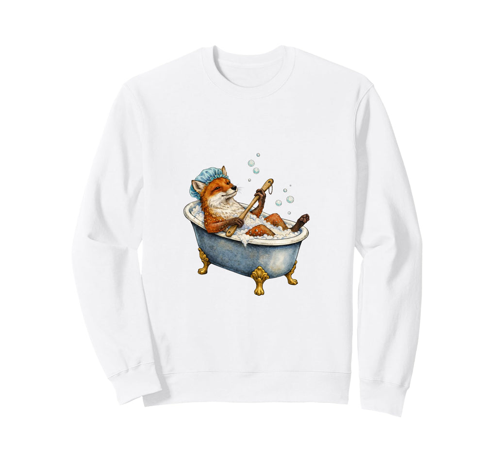 Funny Relaxing Fox Bathtub Cozy Self Sweatshirt - Aesthetic Graphic Unisex - T-Shirt, Sweatshirt, Hoodie