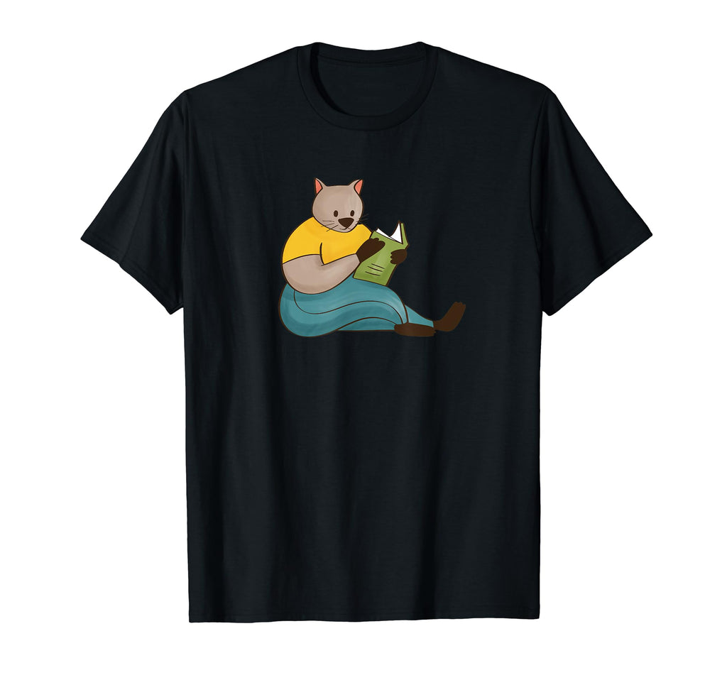 Wombat Reading Books Literature Study T-Shirt - Trendy Graphic for Adults - T-Shirt, Sweatshirt, Hoodie