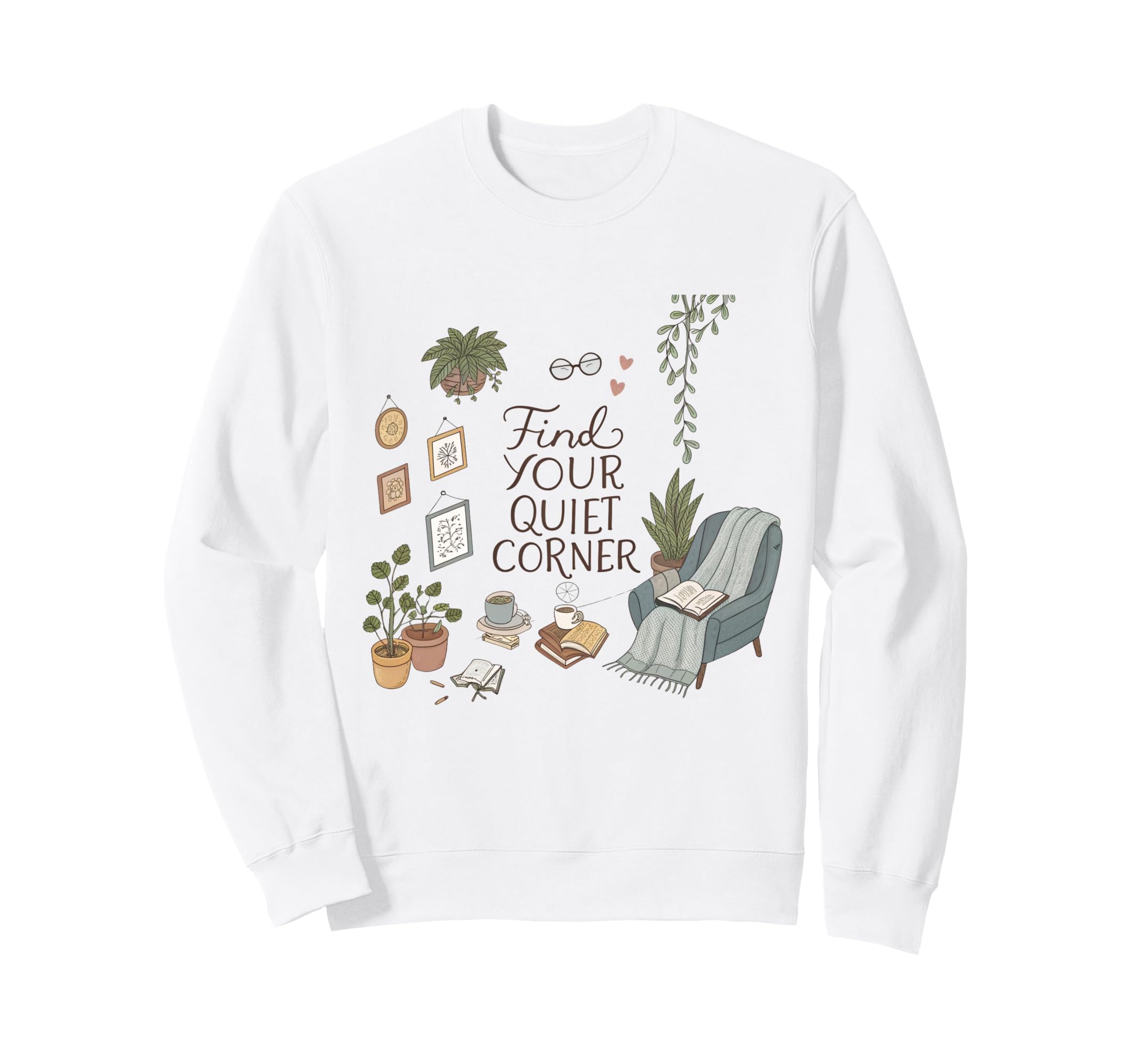 Tranquil Reading Nook Dreams Cozy Sweatshirt - Graphic Print Unisex - T-Shirt, Sweatshirt, Hoodie