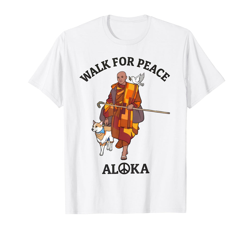 Walk Peace Buddhist Monks T-Shirt - Streetwear Style for Adults - T-Shirt, Sweatshirt, Hoodie