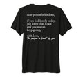 Dear Person Behind Me You Enough T-Shirt - Minimalist Print Men Women - T-Shirt, Sweatshirt, Hoodie