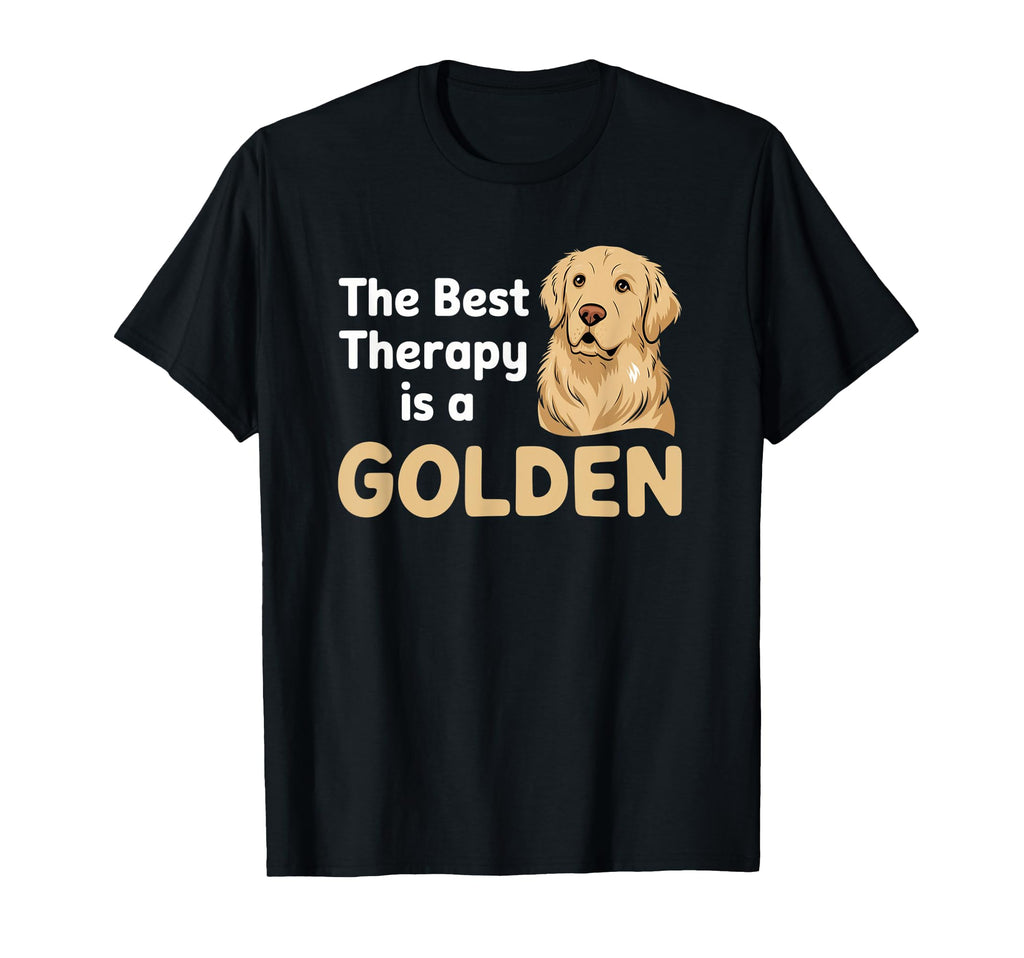 Best Therapy Is Golden Retriever Dog T-Shirt - Graphic Print Men Women - T-Shirt, Sweatshirt, Hoodie