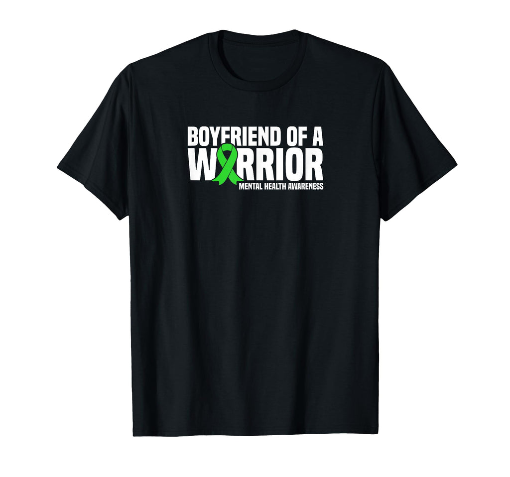 Boyfriend Warrior Green Ribbon Mental T-Shirt - Custom Art Print Men Women - T-Shirt, Sweatshirt, Hoodie