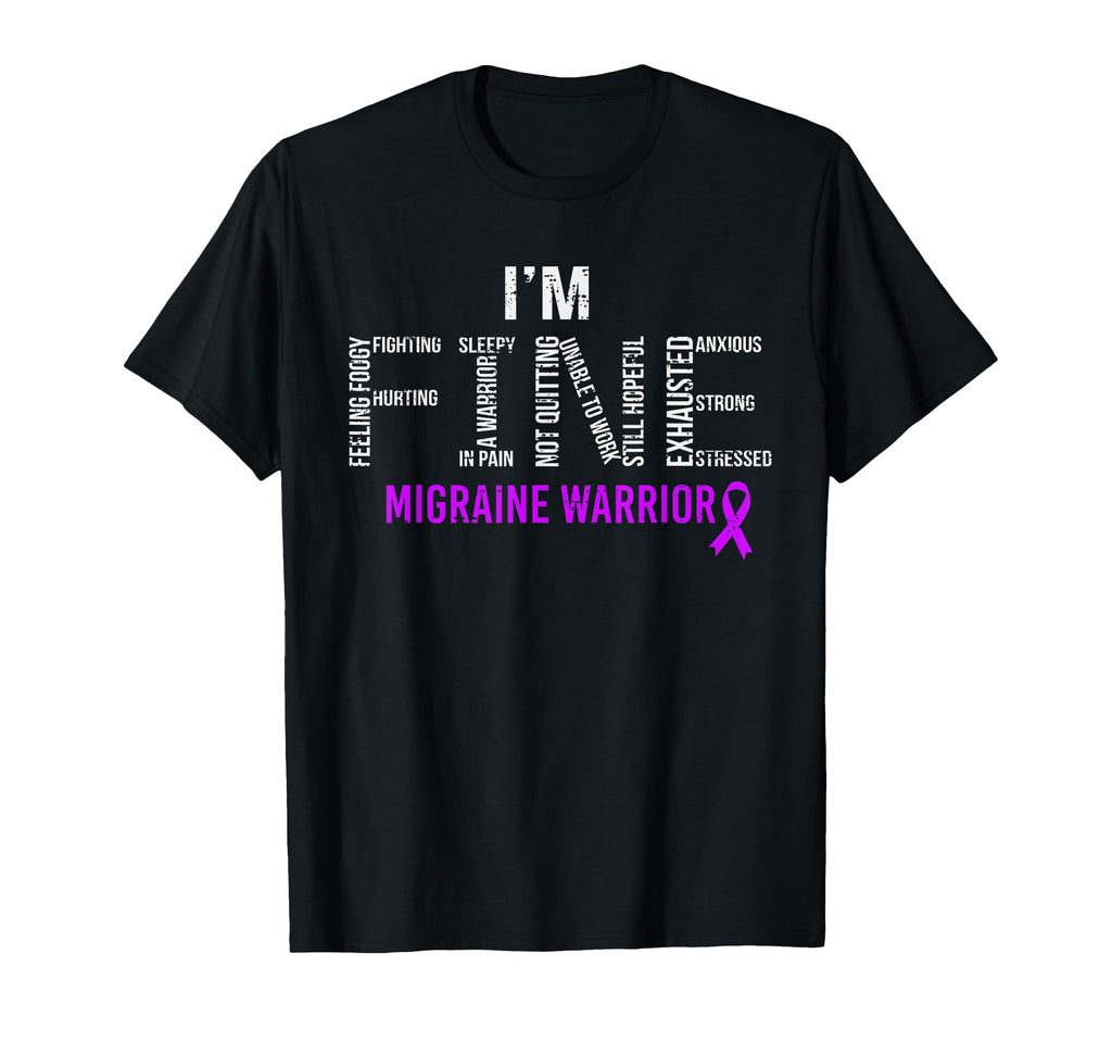 Motivational Migraine Warrior Awareness T-Shirt - Custom Art Print Unisex - T-Shirt, Sweatshirt, Hoodie