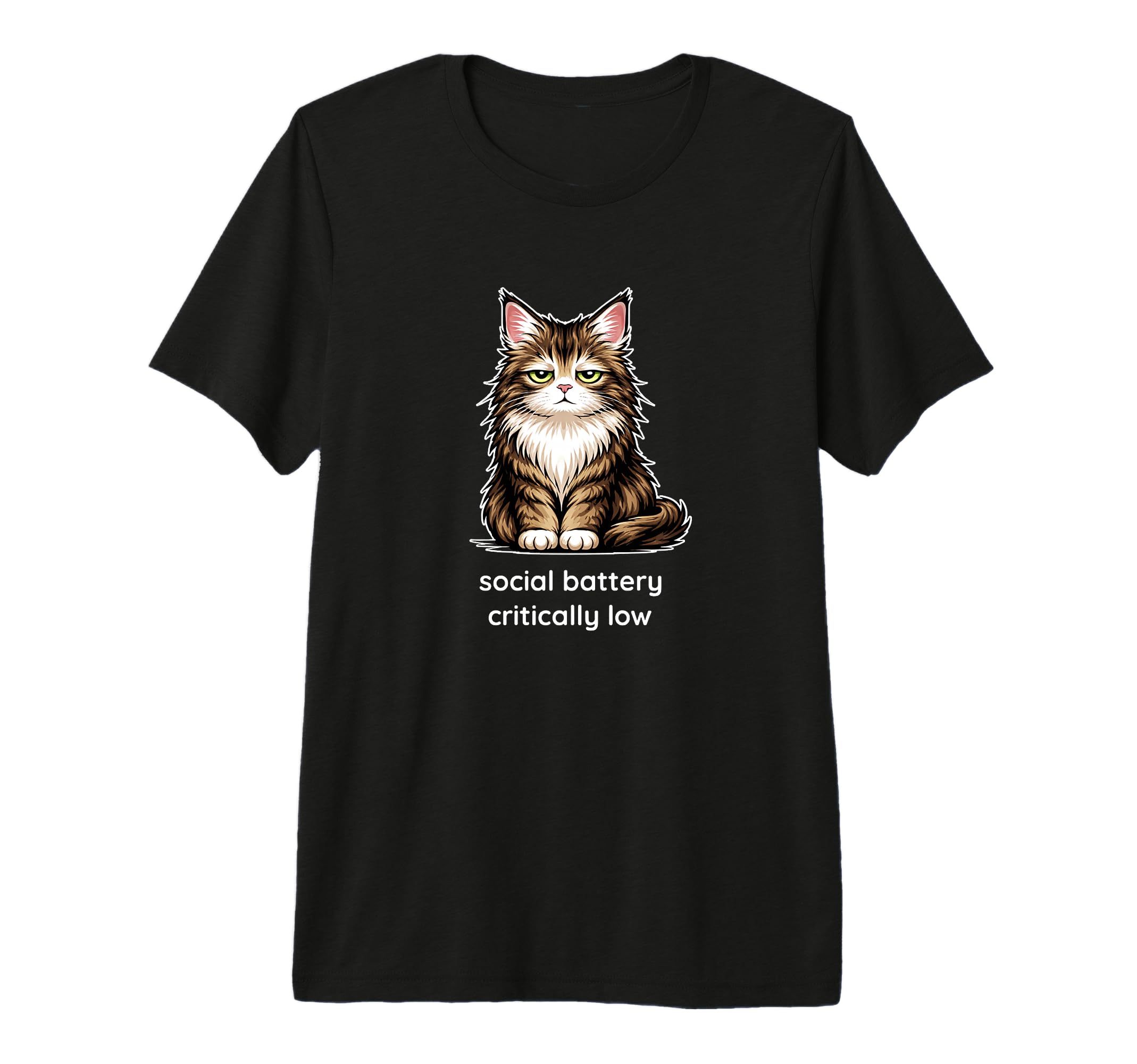 Siberian Cat Social Battery Critically T-Shirt - Trendy Graphic Men Women - T-Shirt, Sweatshirt, Hoodie