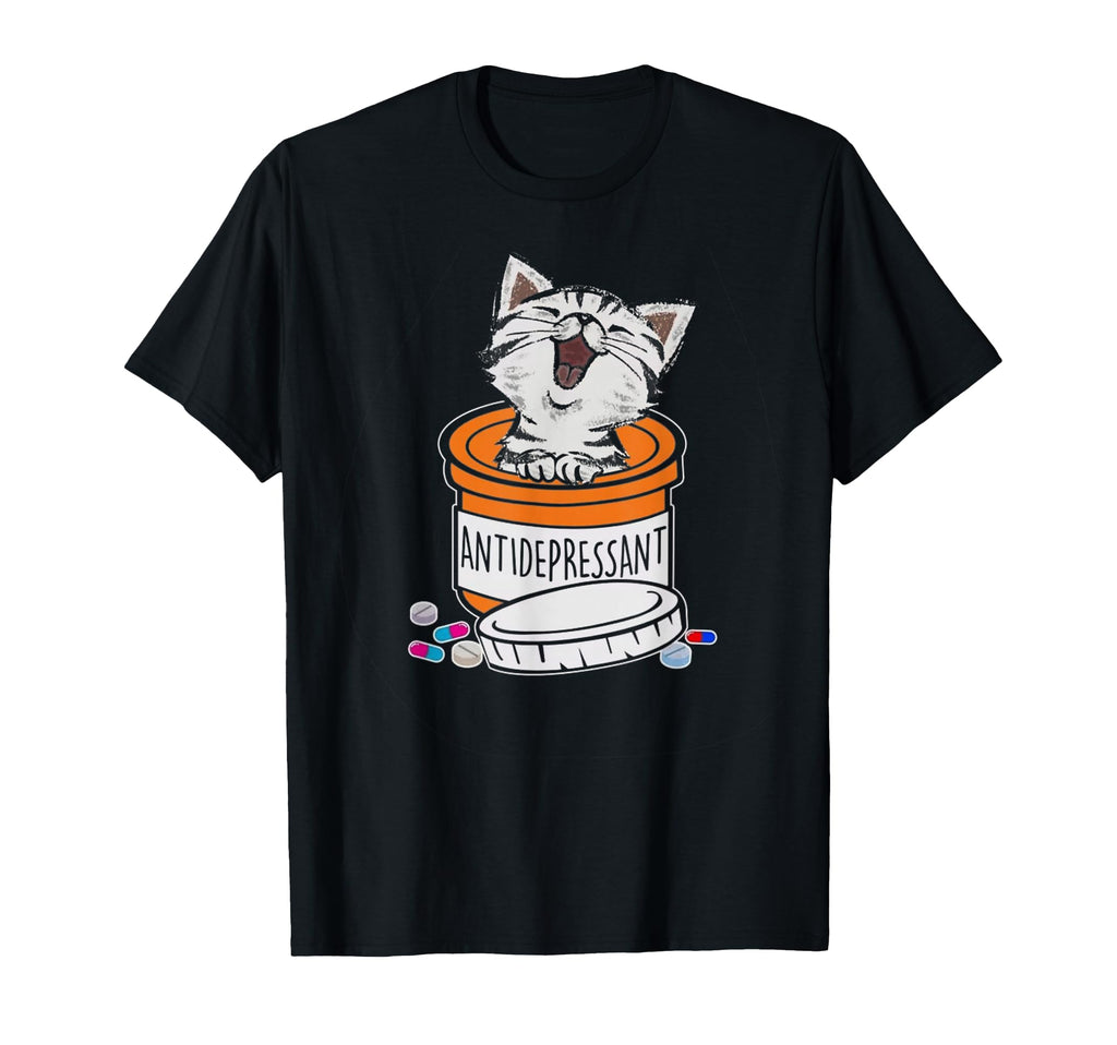 Kitten Antidepressant Cat Funny Womens T-Shirt - Unique Graphic Men Women - T-Shirt, Sweatshirt, Hoodie