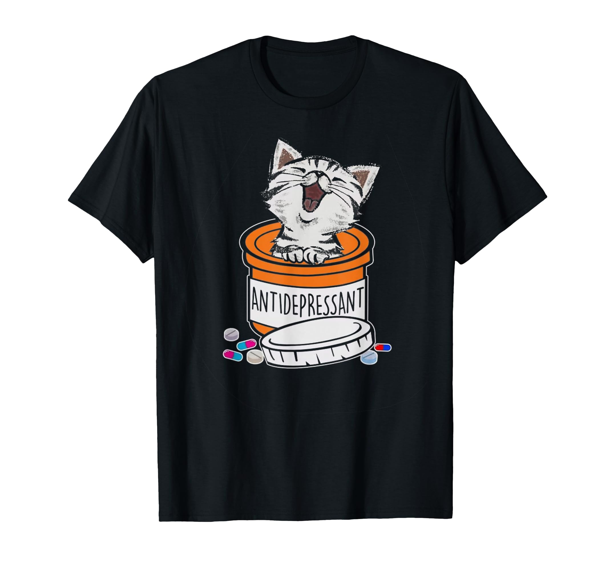 Kitten Antidepressant Cat Funny Womens T-Shirt - Unique Graphic Men Women - T-Shirt, Sweatshirt, Hoodie