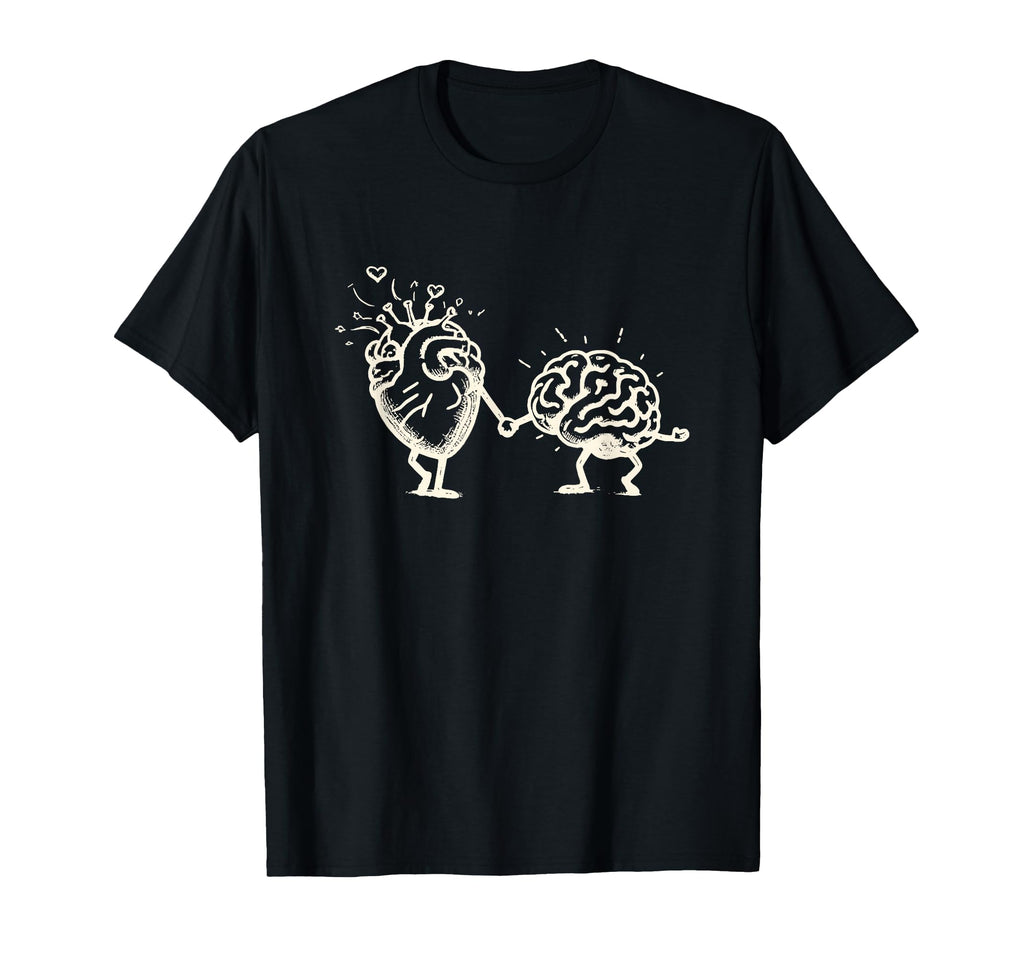 Heart And Brain Mental Health T-Shirt - Custom Art Print for Adults - T-Shirt, Sweatshirt, Hoodie