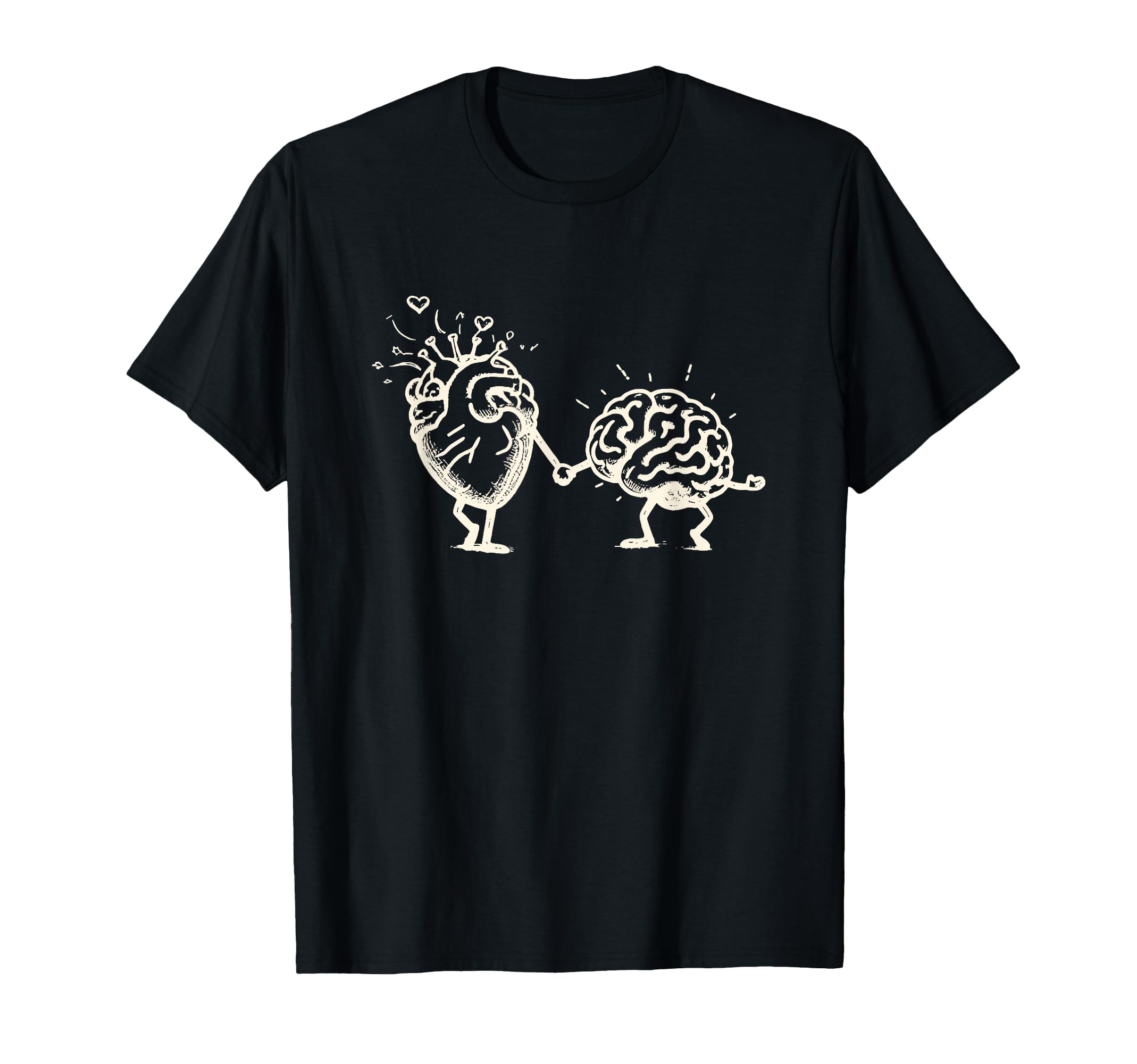Heart And Brain Mental Health T-Shirt - Custom Art Print for Adults - T-Shirt, Sweatshirt, Hoodie