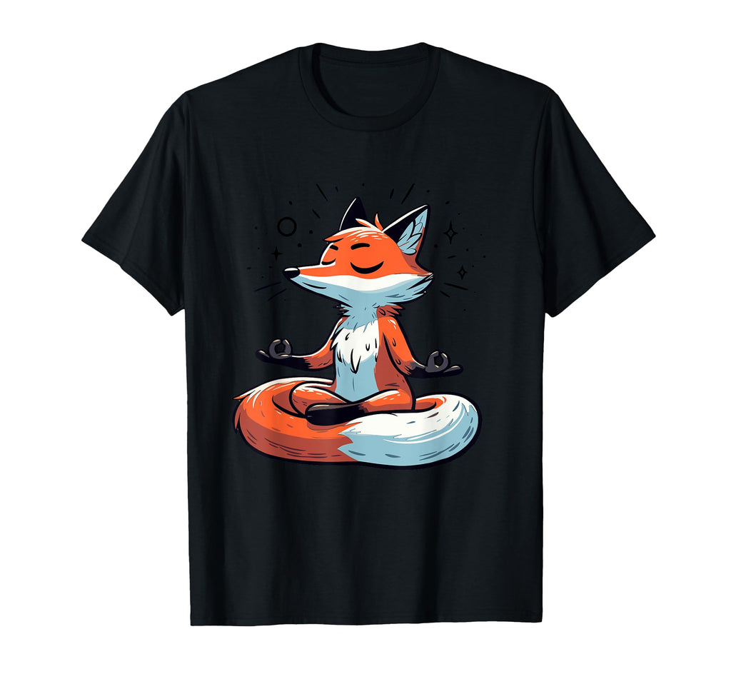Meditation Fox Yoga Pose Relaxing Animal T-Shirt - Graphic Print for Adults - T-Shirt, Sweatshirt, Hoodie