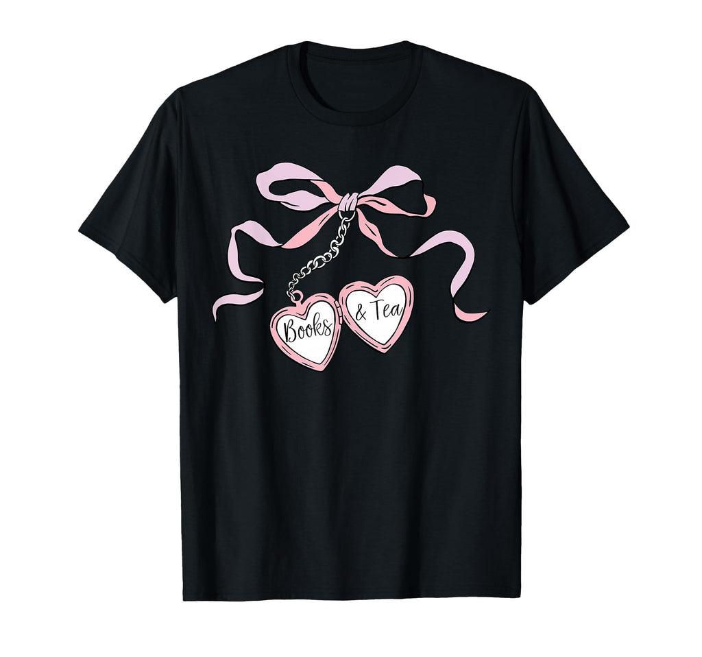 Locket Books And Tea Lover Art T-Shirt - Trendy Graphic Men Women - T-Shirt, Sweatshirt, Hoodie