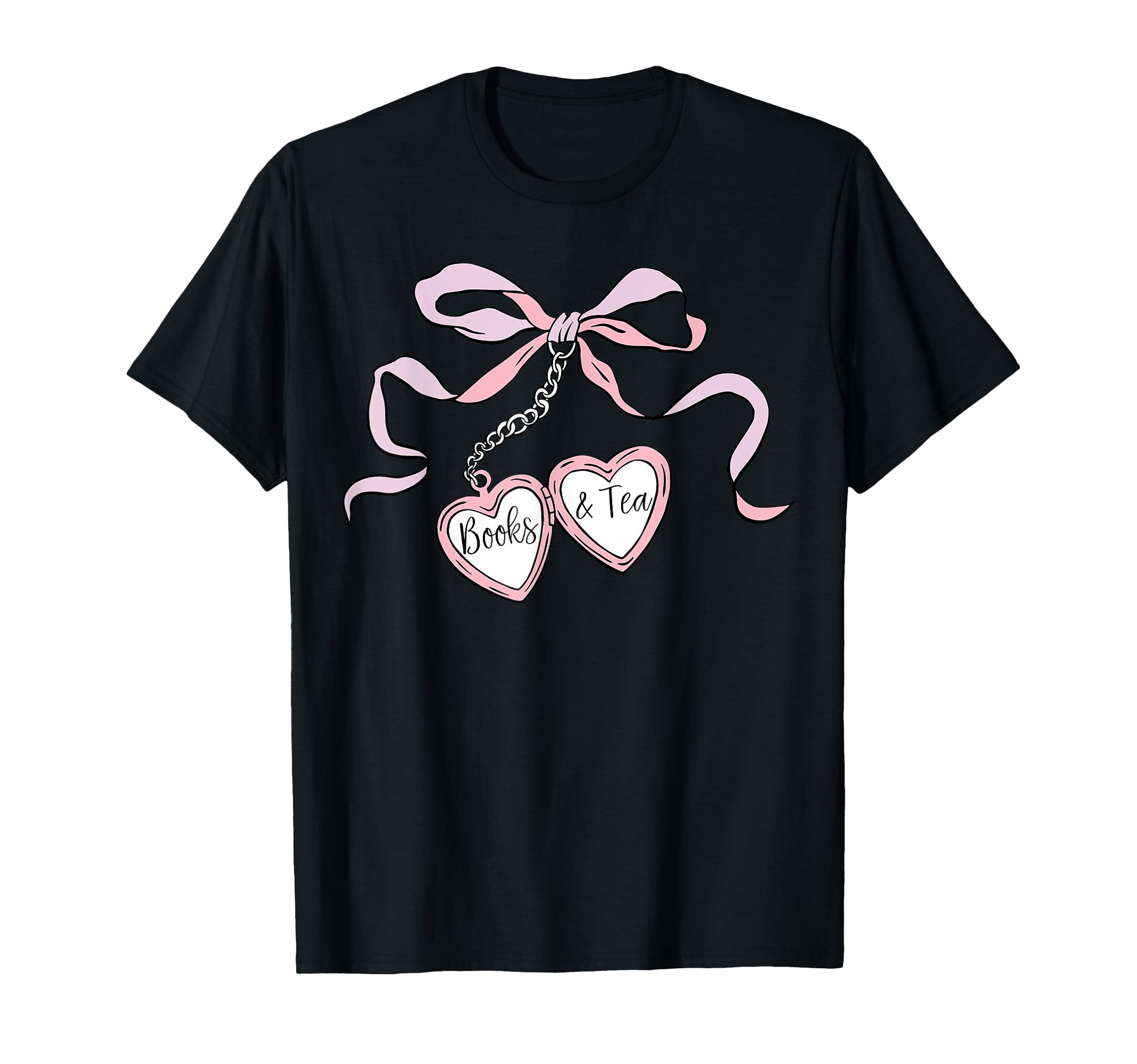 Locket Books And Tea Lover Art T-Shirt - Trendy Graphic Men Women - T-Shirt, Sweatshirt, Hoodie