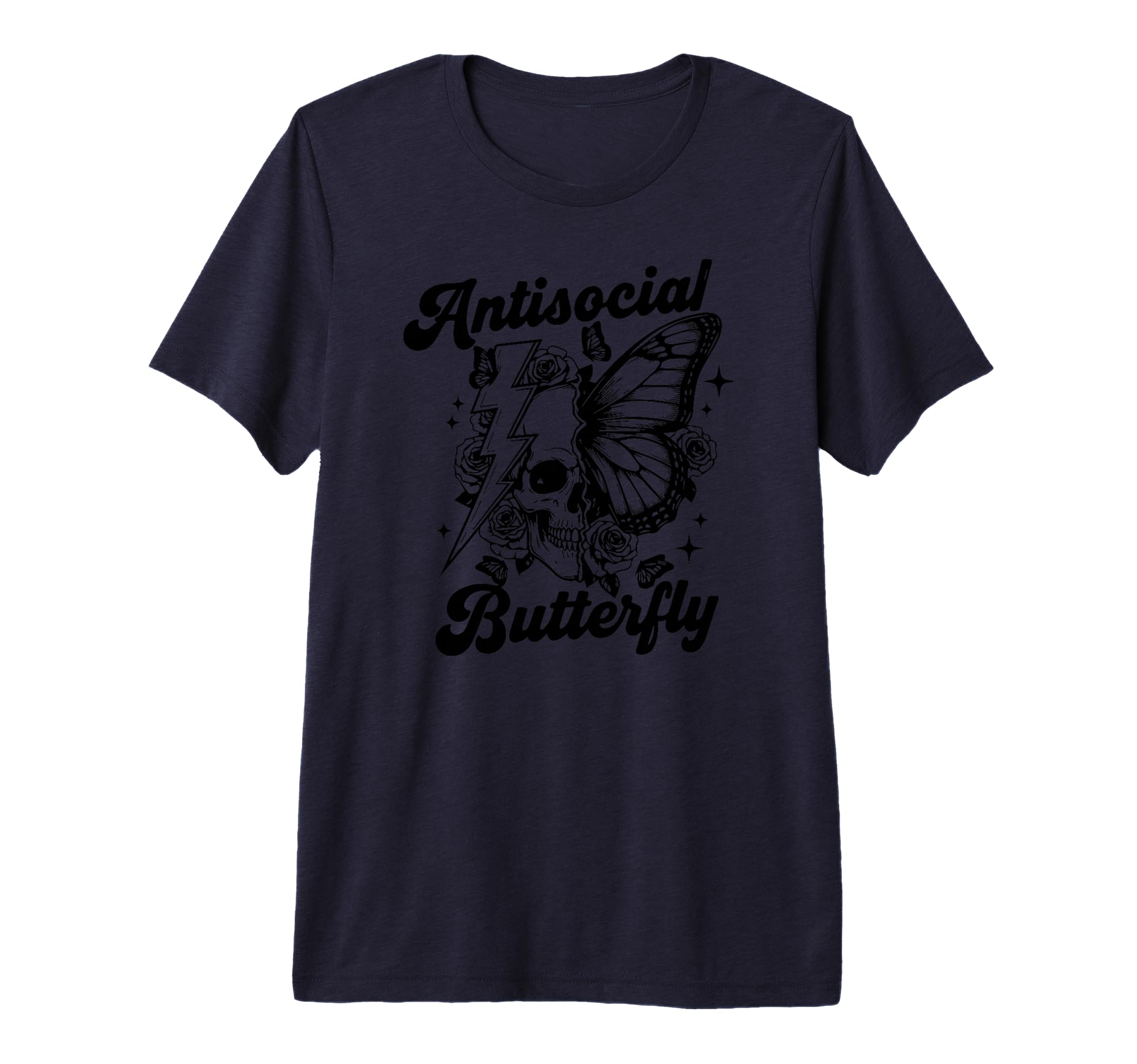 Anti Social Butterfly Tri Blend T-Shirt - Unique Graphic Men Women - T-Shirt, Sweatshirt, Hoodie