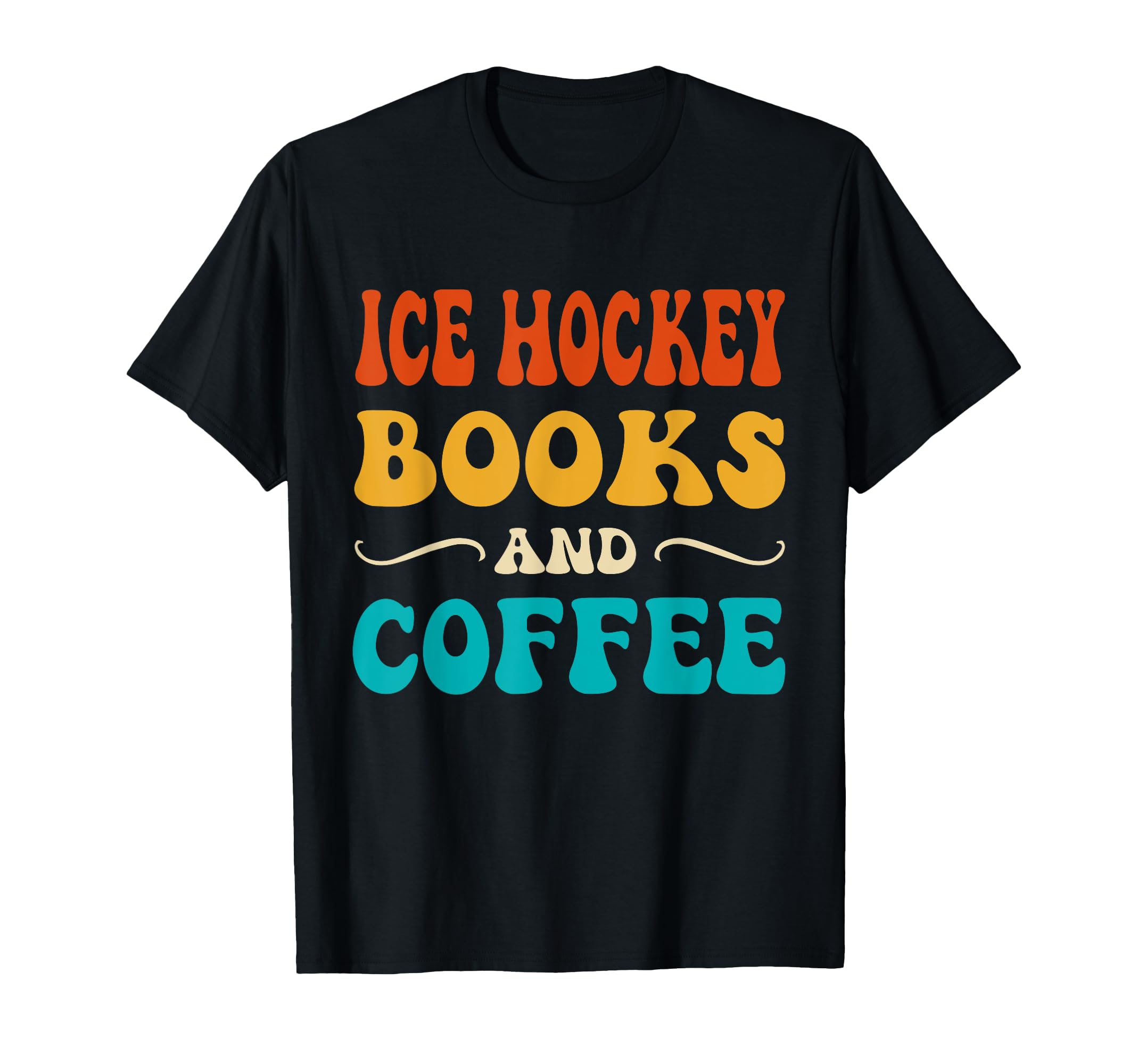 Groovy Funny Ice Hockey Player Books T-Shirt - Trendy Graphic for Adults - T-Shirt, Sweatshirt, Hoodie