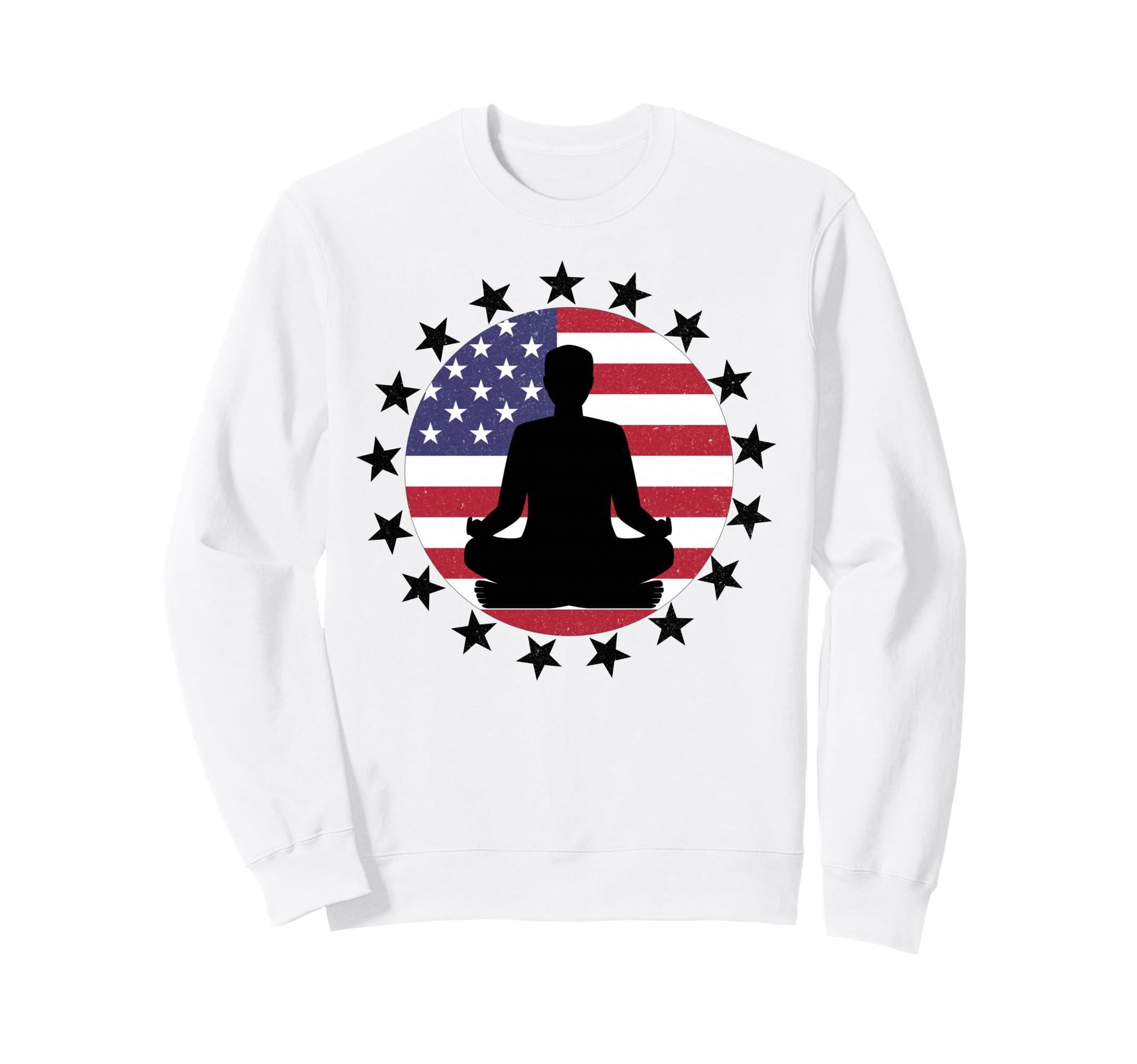 Patriotic Yoga Pose American Flag Sweatshirt - Streetwear Style for Adults - T-Shirt, Sweatshirt, Hoodie