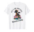 Fantasy Dragon Bookworm Reading Books T-Shirt - Unique Graphic for Adults - T-Shirt, Sweatshirt, Hoodie