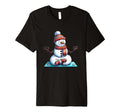 Meditation Snowman Yoga Pose Relaxing T-Shirt - Custom Art Print Unisex - T-Shirt, Sweatshirt, Hoodie