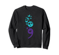 Butterfly Semicolon Suicide Sweatshirt - Unique Graphic for Adults - T-Shirt, Sweatshirt, Hoodie